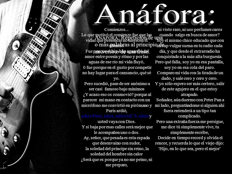Anáfora: Comienzos... ni visto raro, ni uso perfumes caros cuando salgo en busca de amor
