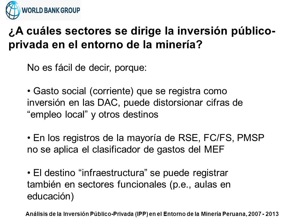 ¿A cuáles sectores se dirige la inversión público-privada en el entorno de la minería