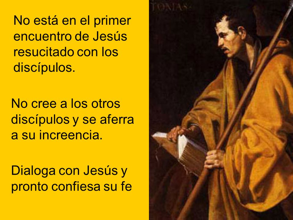 No está en el primer encuentro de Jesús resucitado con los discípulos.