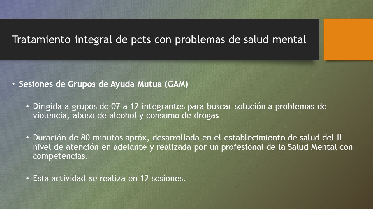 Tratamiento integral de pcts con problemas de salud mental