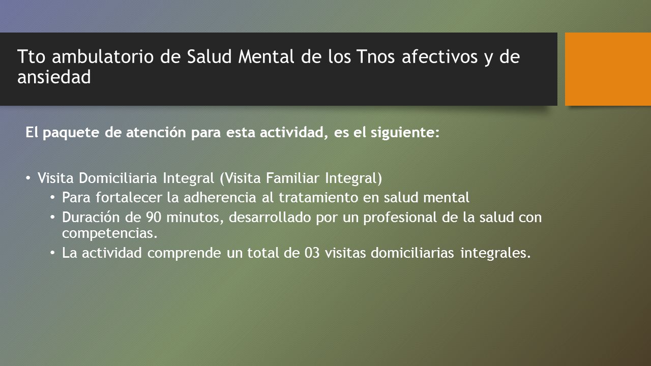 Tto ambulatorio de Salud Mental de los Tnos afectivos y de ansiedad