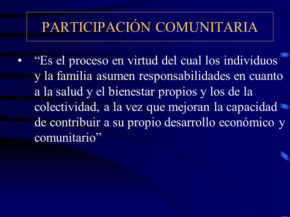 PARTICIPACIÓN COMUNITARIA