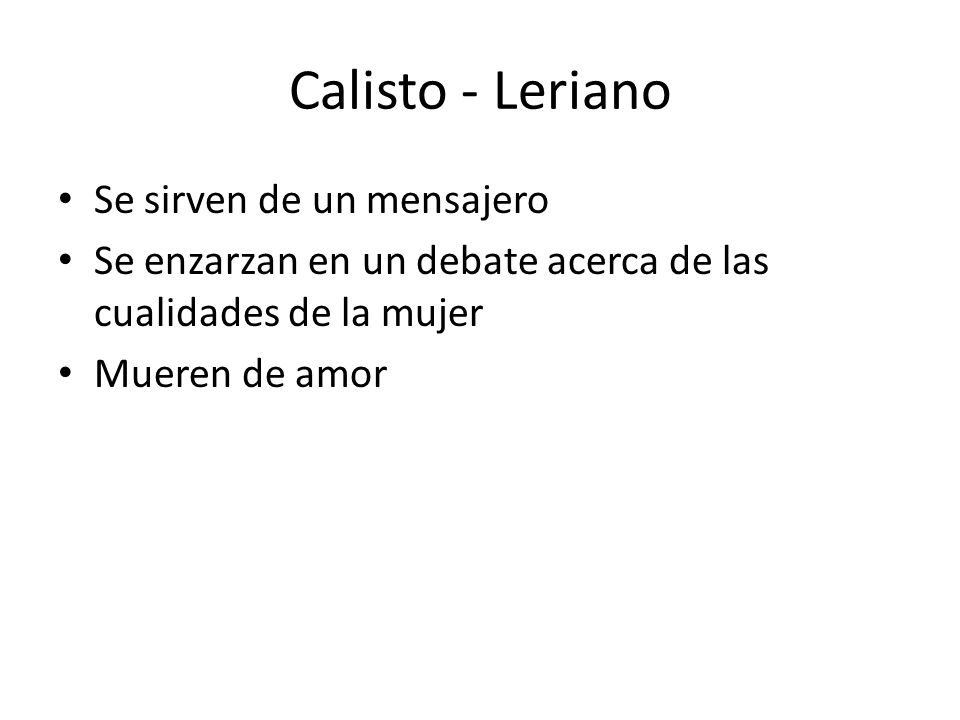Calisto - Leriano Se sirven de un mensajero