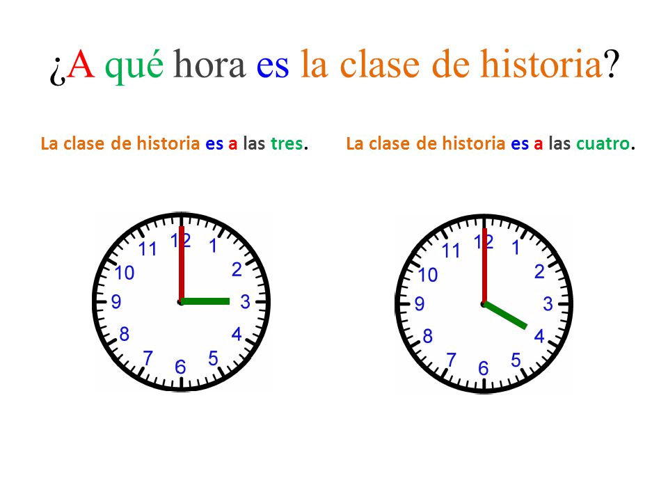 ¿A qué hora es la clase de historia