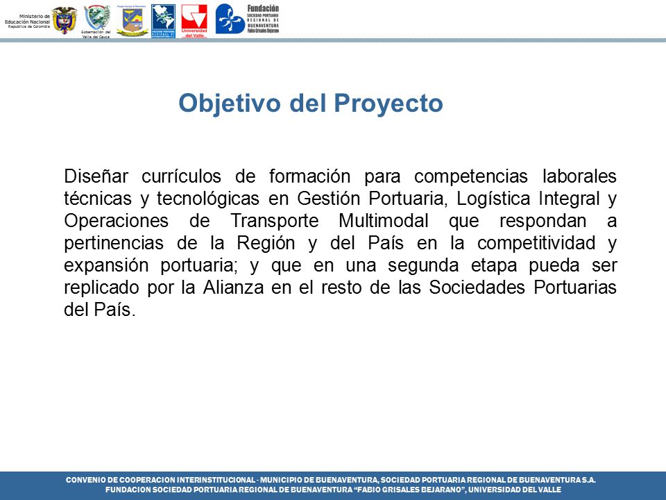 Gobernación del Valle del Cauca. Ministerio de Educación Nacional. Republica de Colombia.