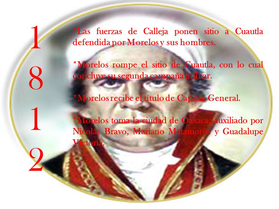 *Las fuerzas de Calleja ponen sitio a Cuautla defendida por Morelos y sus hombres.