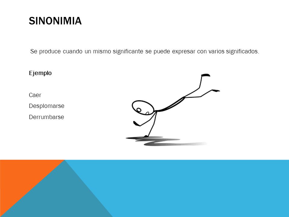 sinonimia Se produce cuando un mismo significante se puede expresar con varios significados.