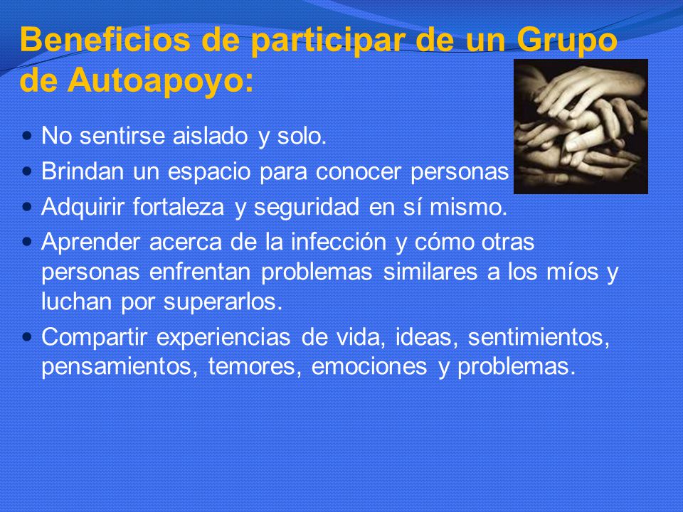 Beneficios de participar de un Grupo de Autoapoyo: