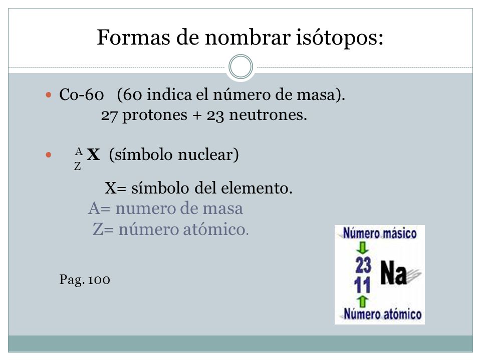 Formas de nombrar isótopos: