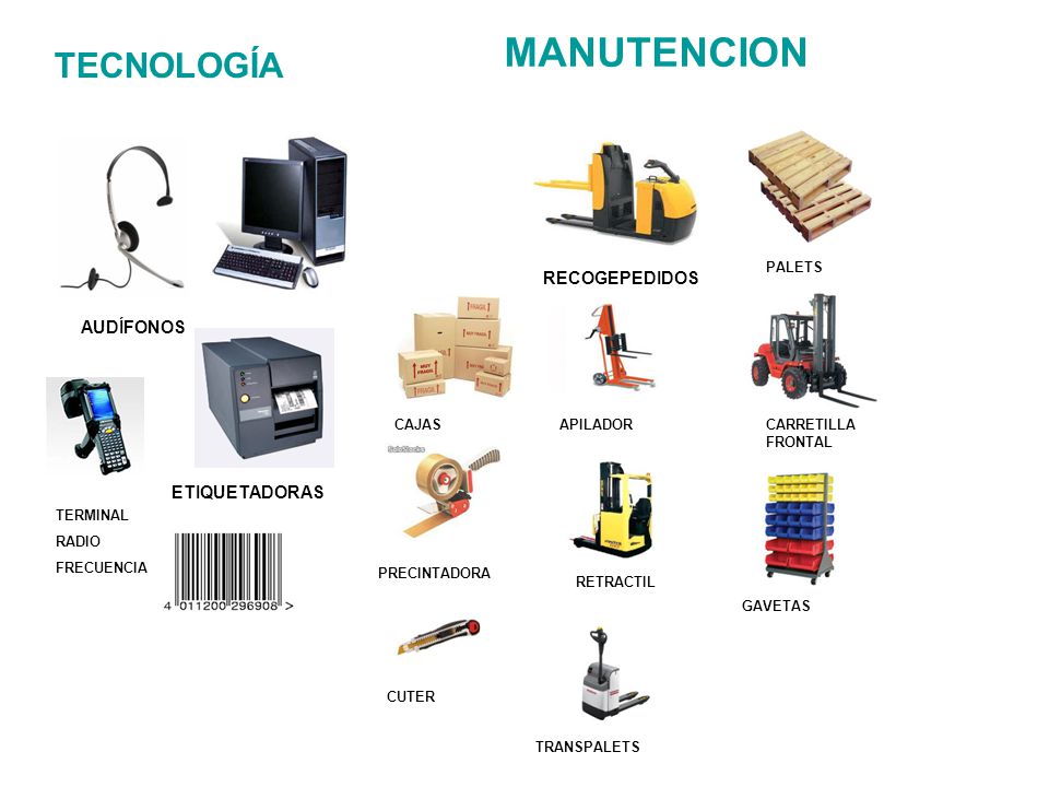 MANUTENCION TECNOLOGÍA RECOGEPEDIDOS AUDÍFONOS ETIQUETADORAS PALETS