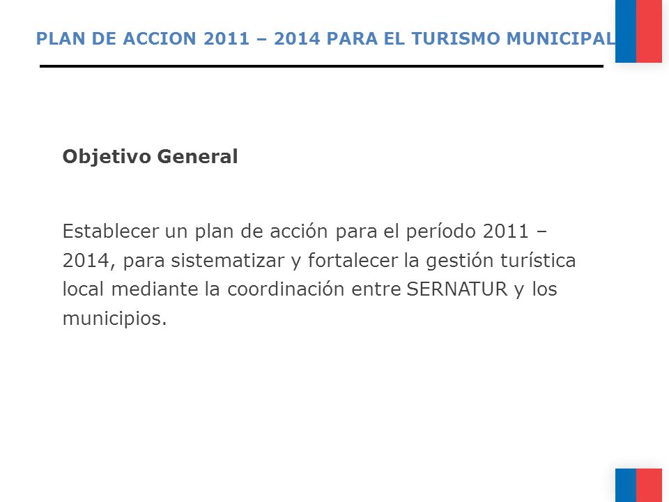 PLAN DE ACCION 2011 – 2014 PARA EL TURISMO MUNICIPAL