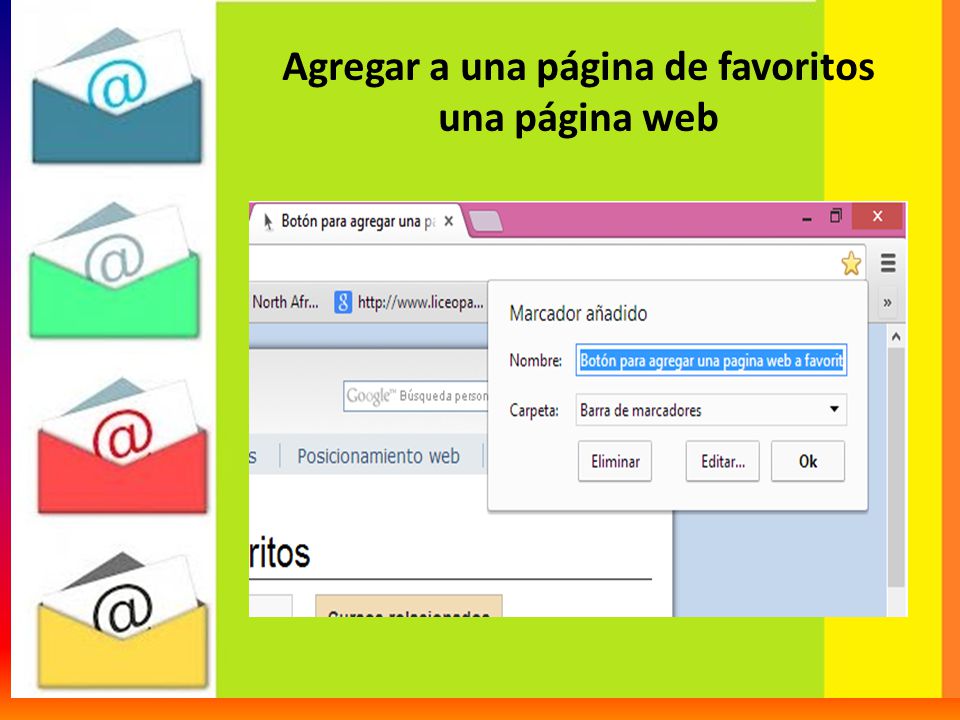 Agregar a una página de favoritos una página web