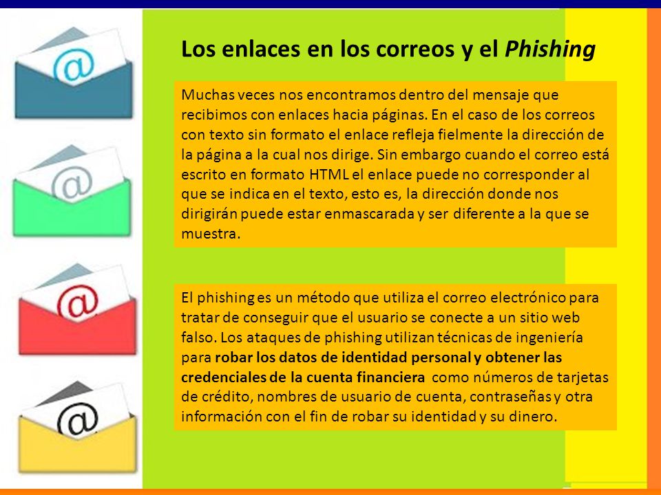Los enlaces en los correos y el Phishing