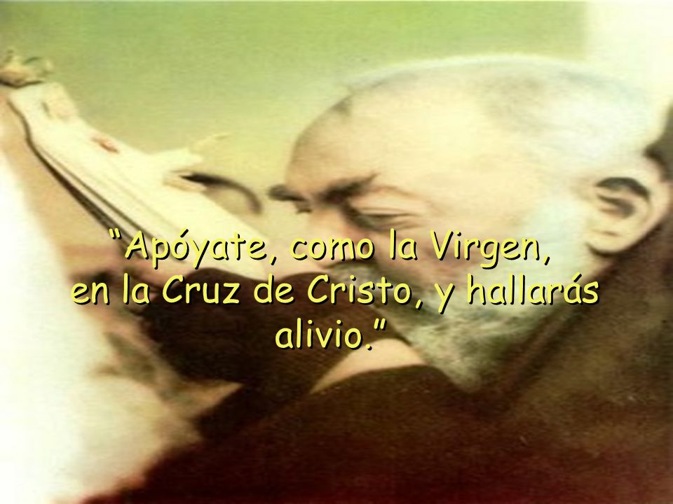 Apóyate, como la Virgen, en la Cruz de Cristo, y hallarás alivio.