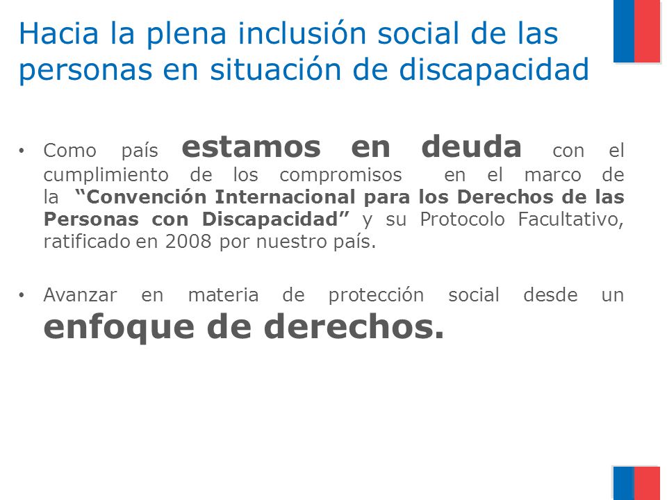 Hacia la plena inclusión social de las personas en situación de discapacidad
