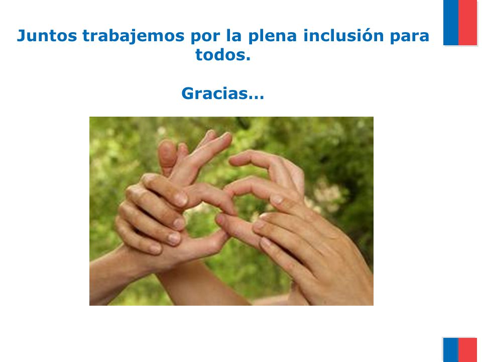 Juntos trabajemos por la plena inclusión para todos. Gracias…