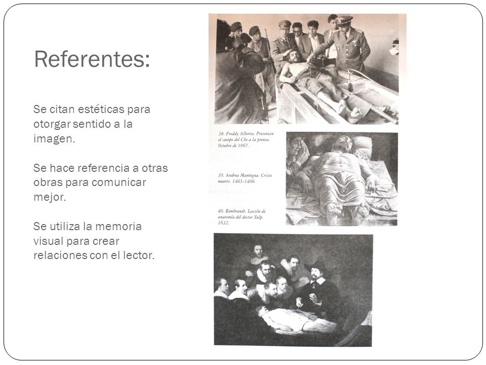 Referentes: Se citan estéticas para otorgar sentido a la imagen