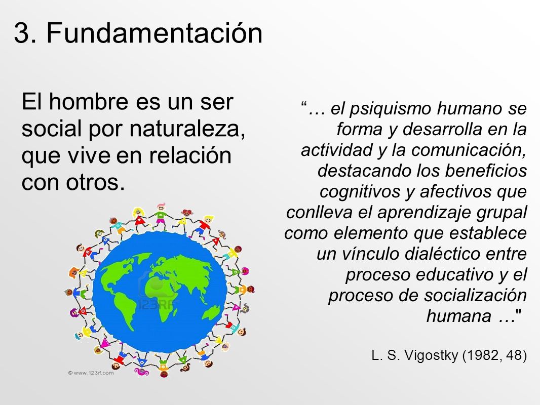 3. Fundamentación El hombre es un ser social por naturaleza, que vive en relación con otros.
