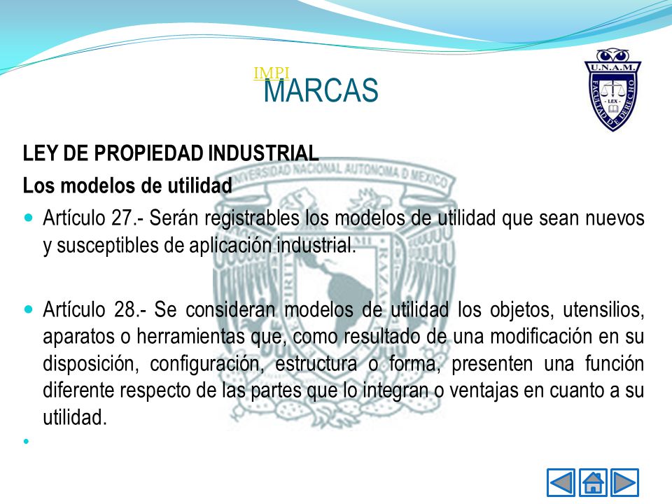 MARCAS LEY DE PROPIEDAD INDUSTRIAL Los modelos de utilidad