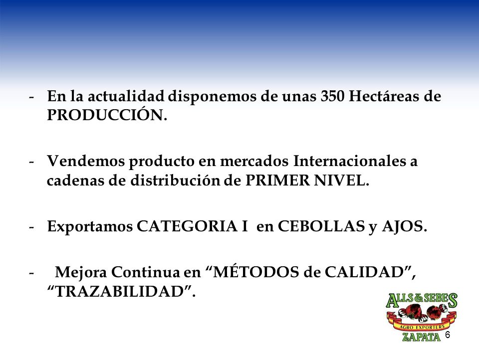 En la actualidad disponemos de unas 350 Hectáreas de PRODUCCIÓN.