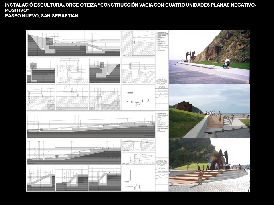 INSTALACIÓ ESCULTURA JORGE OTEIZA CONSTRUCCIÓN VACIA CON CUATRO UNIDADES PLANAS NEGATIVO-POSITIVO