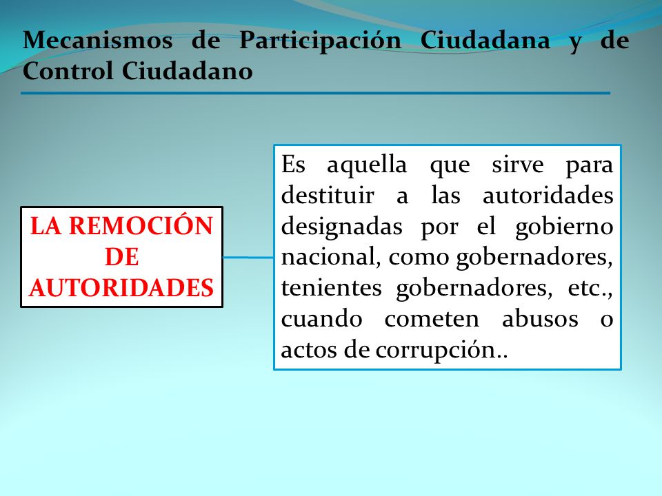 LA REMOCIÓN DE AUTORIDADES