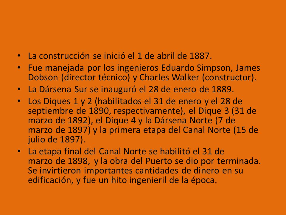La construcción se inició el 1 de abril de 1887.