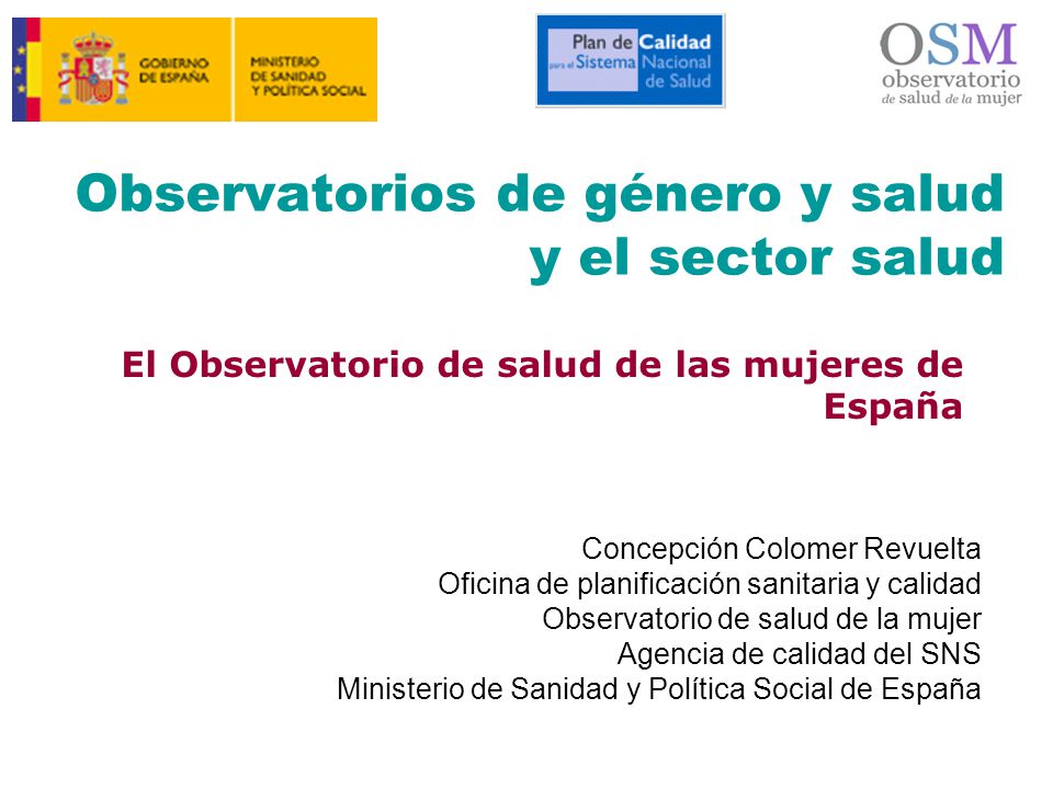 Observatorios de género y salud y el sector salud