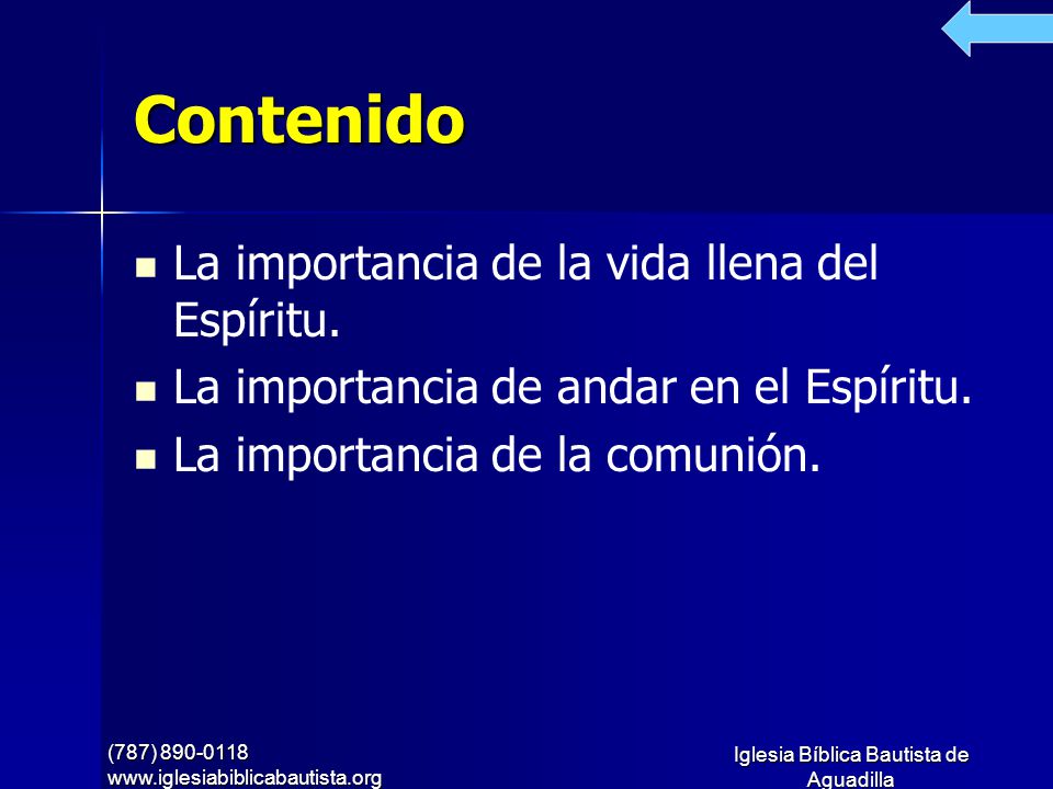 Contenido La importancia de la vida llena del Espíritu.