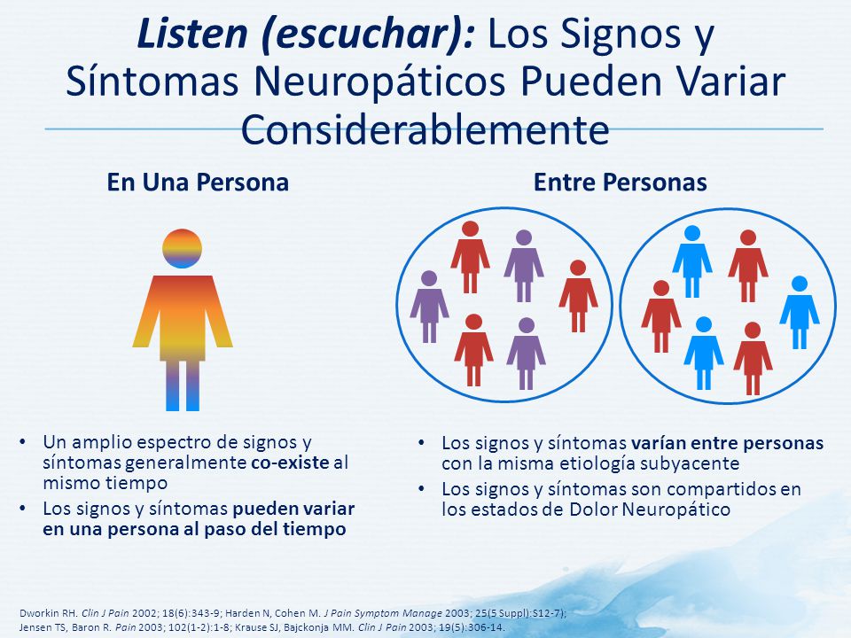 Listen (escuchar): Los Signos y Síntomas Neuropáticos Pueden Variar Considerablemente