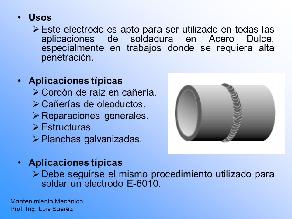 Cordón de raíz en cañería. Cañerías de oleoductos.