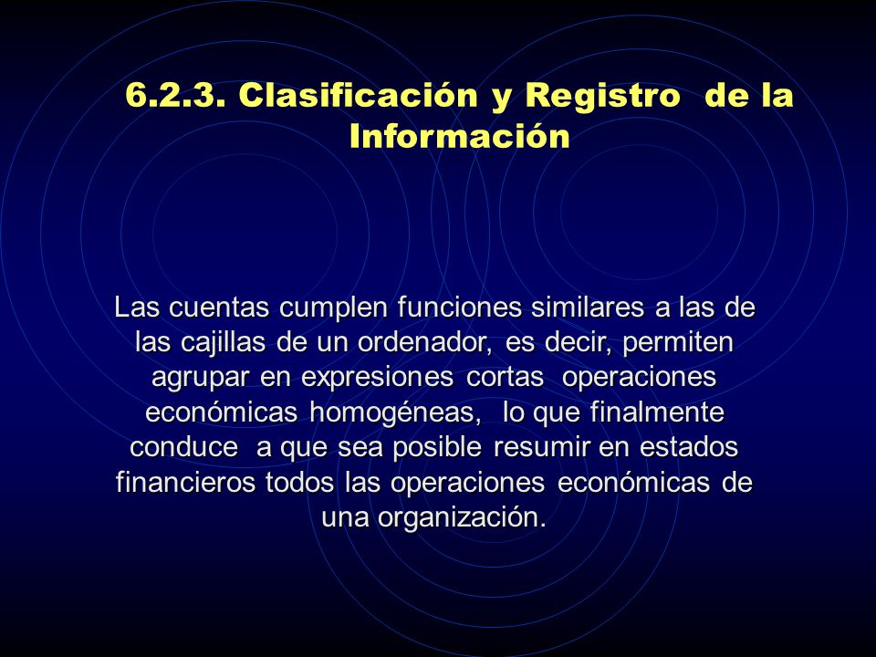 Clasificación y Registro de la Información