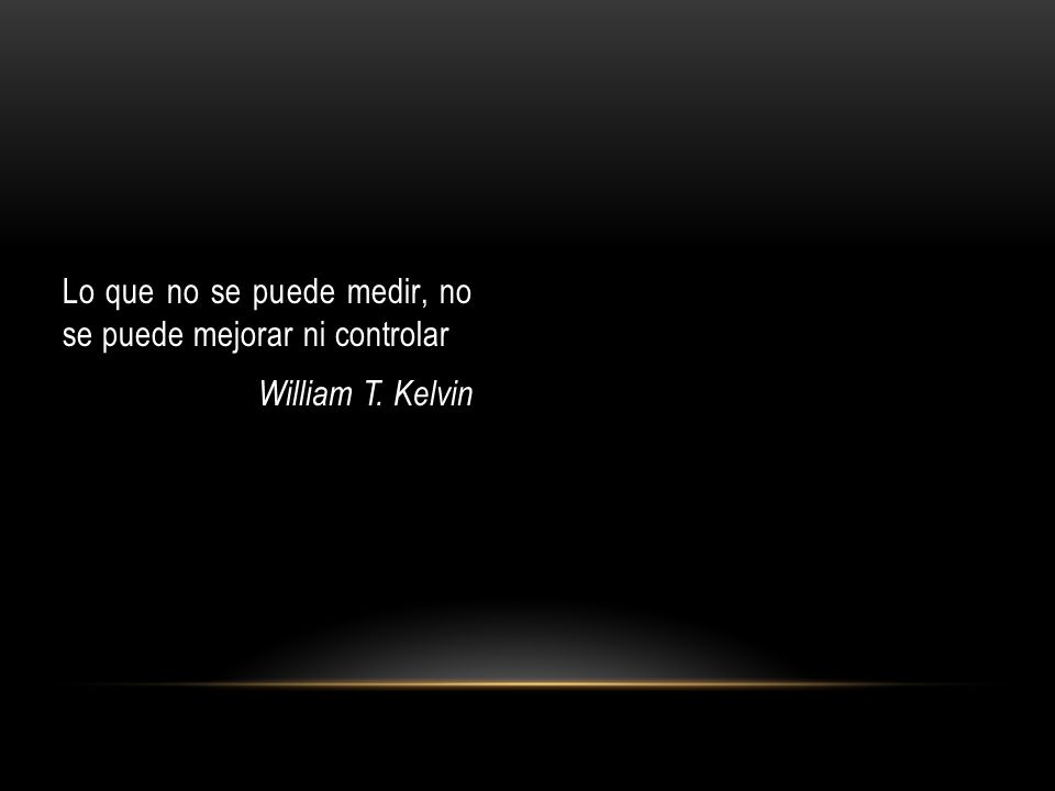 Lo que no se puede medir, no se puede mejorar ni controlar William T
