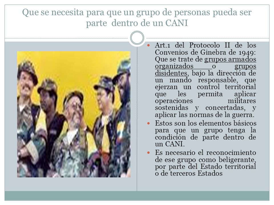 Que se necesita para que un grupo de personas pueda ser parte dentro de un CANI