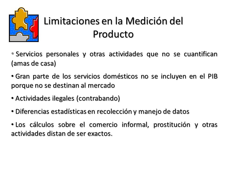 Limitaciones en la Medición del Producto