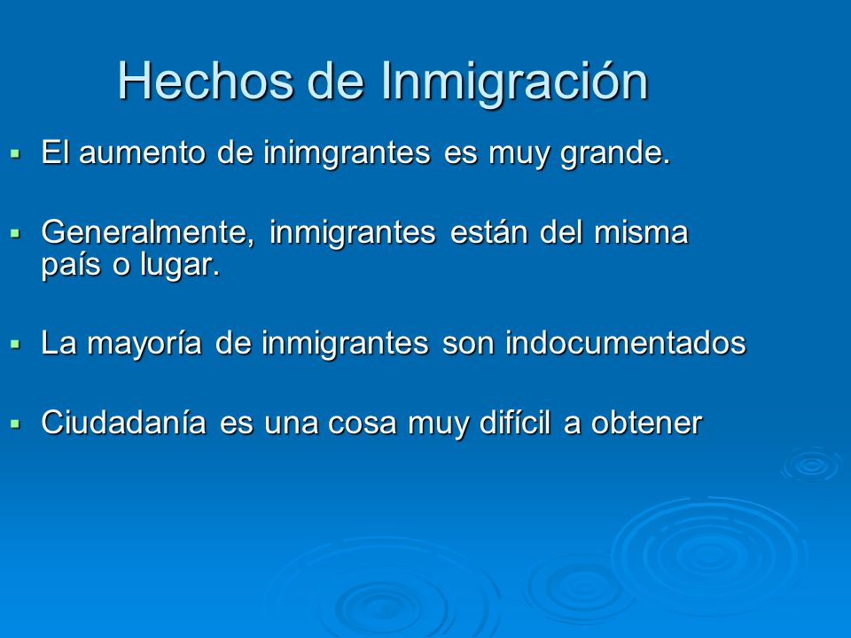 Hechos de Inmigración El aumento de inimgrantes es muy grande.