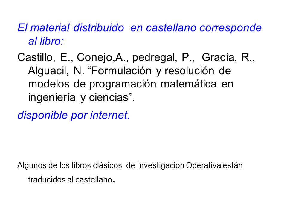 El material distribuido en castellano corresponde al libro: