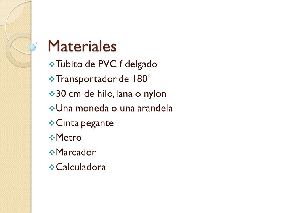 Materiales Tubito de PVC f delgado Transportador de 180˚