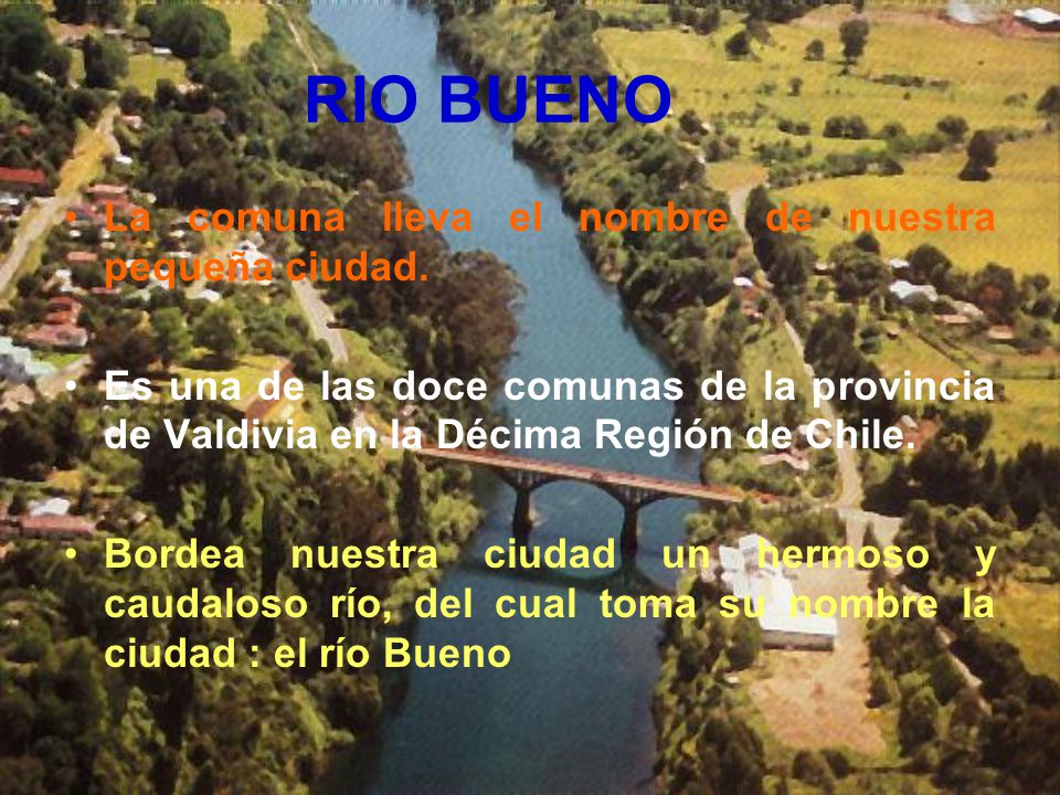 RIO BUENO La comuna lleva el nombre de nuestra pequeña ciudad.
