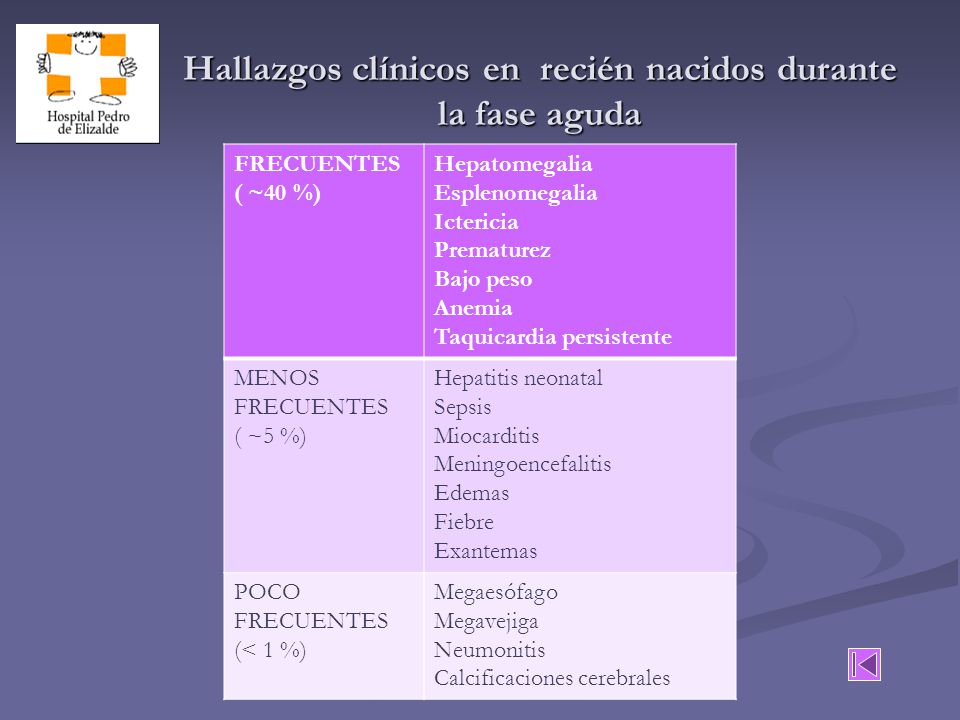 Hallazgos clínicos en recién nacidos durante la fase aguda