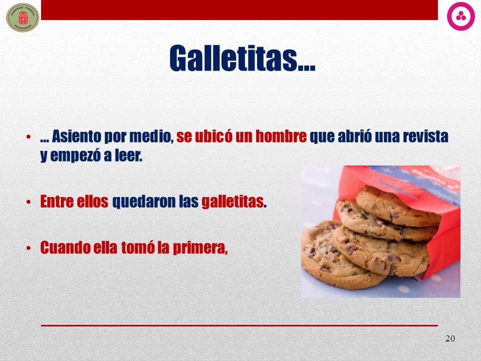Galletitas Asiento por medio, se ubicó un hombre que abrió una revista y empezó a leer. Entre ellos quedaron las galletitas.