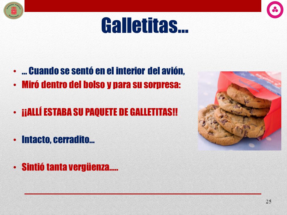 Galletitas Cuando se sentó en el interior del avión,