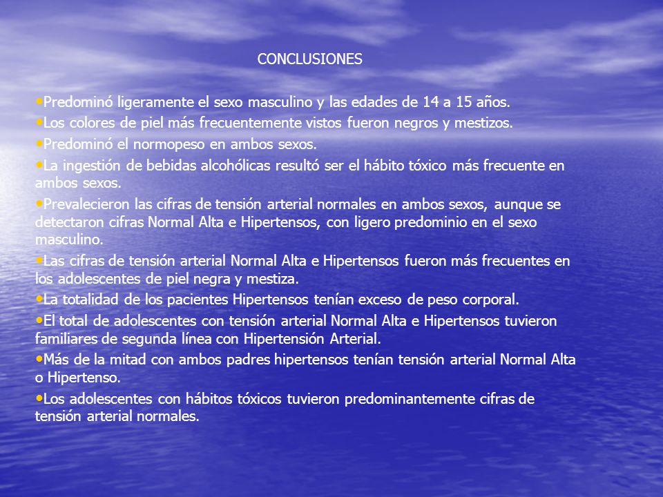 CONCLUSIONES Predominó ligeramente el sexo masculino y las edades de 14 a 15 años.