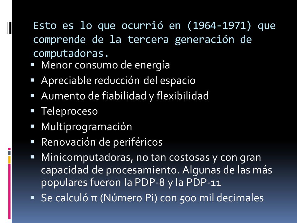 Esto es lo que ocurrió en ( ) que comprende de la tercera generación de computadoras.