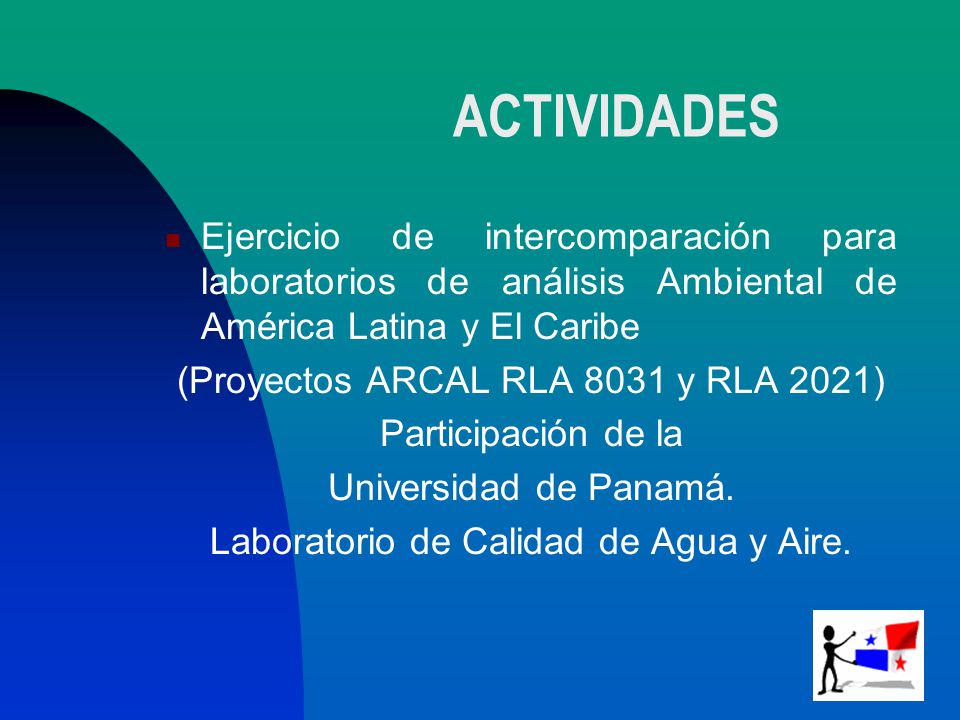 ACTIVIDADES Ejercicio de intercomparación para laboratorios de análisis Ambiental de América Latina y El Caribe.