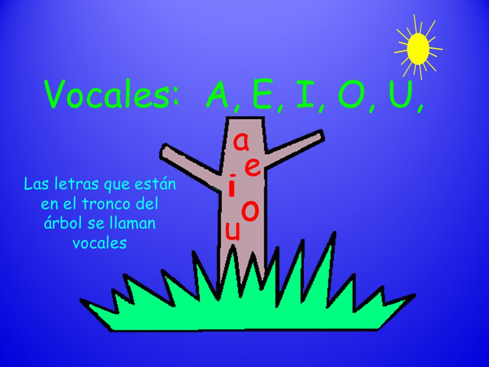 Las letras que están en el tronco del árbol se llaman vocales