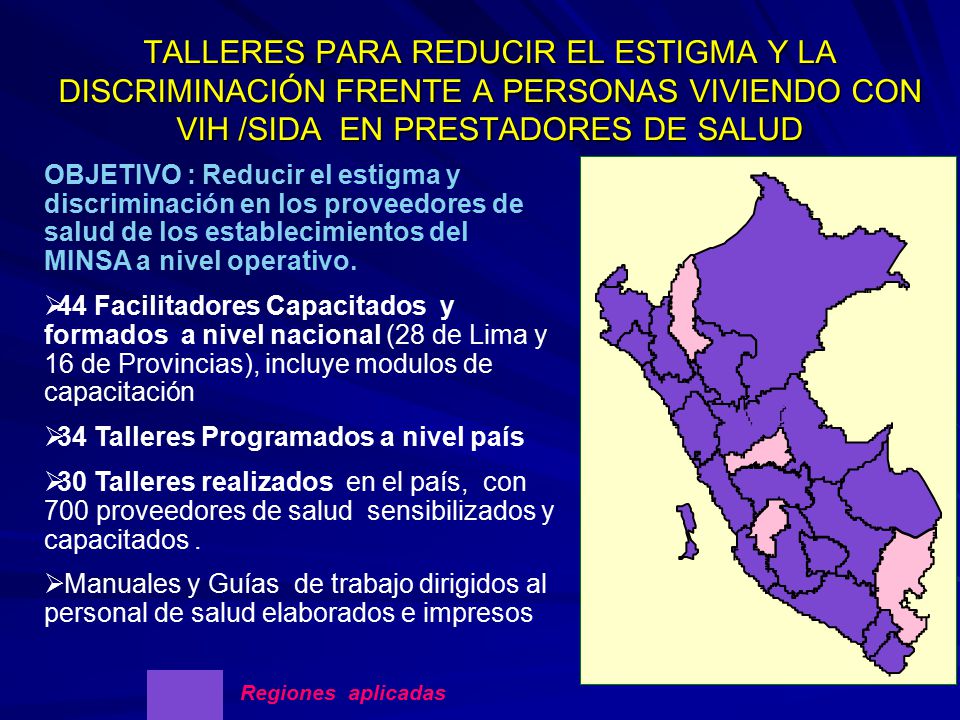 TALLERES PARA REDUCIR EL ESTIGMA Y LA DISCRIMINACIÓN FRENTE A PERSONAS VIVIENDO CON VIH /SIDA EN PRESTADORES DE SALUD