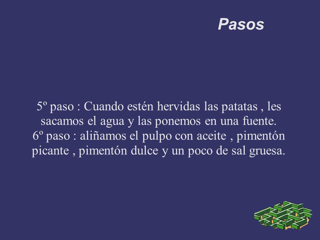 Pasos 5º paso : Cuando estén hervidas las patatas , les sacamos el agua y las ponemos en una fuente.