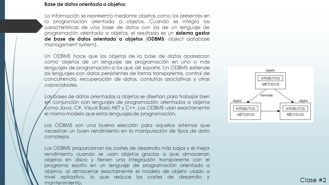 Clase #2 Base de datos orientada a objetos: