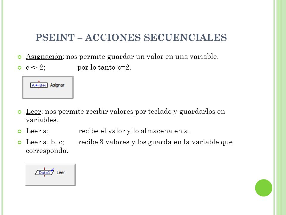PSEINT – ACCIONES SECUENCIALES